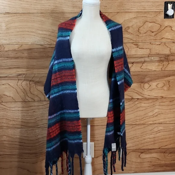 Aerie Super Soft Bright Striped Blanket Scarf NEW - Picture 3 of 6